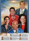 “An educational poster, ideal for Black History Month featuring Cassandra Dorrington, Delores Lawrence, Michael Lee Chin, Barbara Manning and Michael Duck created by African-Canadian artist Robert Small.”